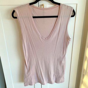 American Apparel Classic Girl Pink V-Neck Tank Top - Size L